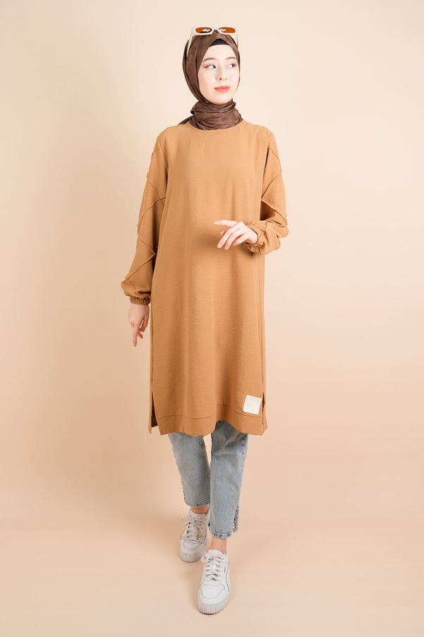 Ayrobin Tunik Jenna Kol Baklava Çimalı Tunik Bej - 3