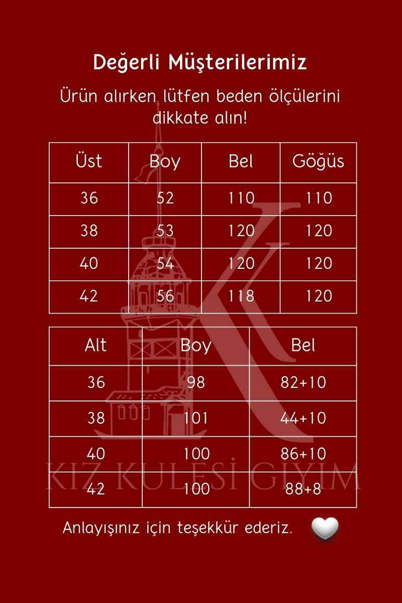 Bayan Pamuk Etekli Takım Ön Düğmeli Bel Tünelli 2 li Takım Krem - 5