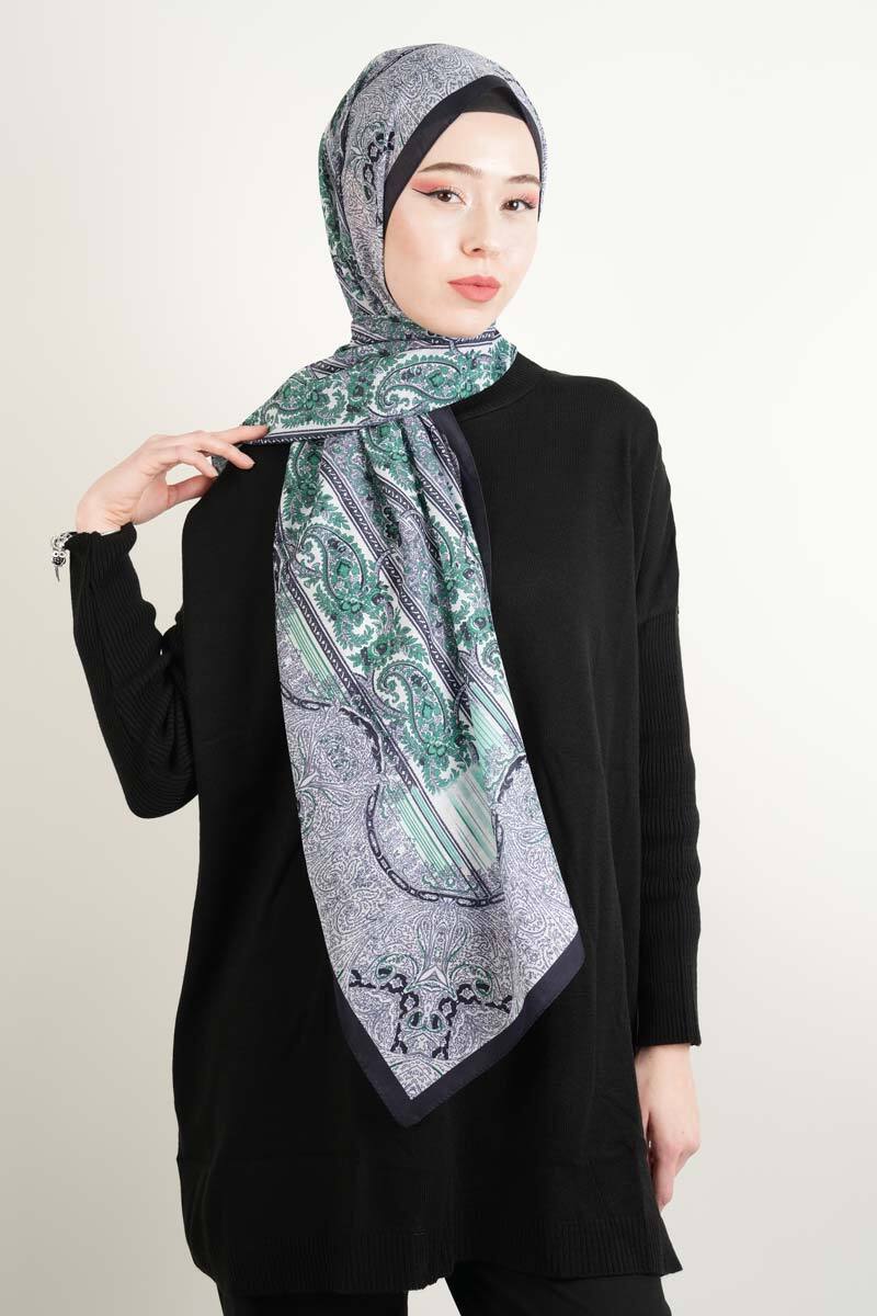 Etnik Desen Şal Yeşil - 1