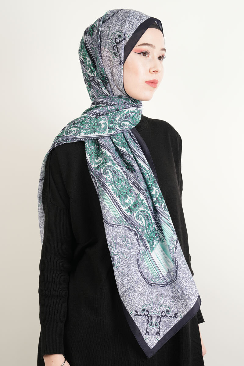 Etnik Desen Şal Yeşil - 2