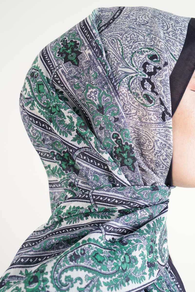 Etnik Desen Şal Yeşil - 3