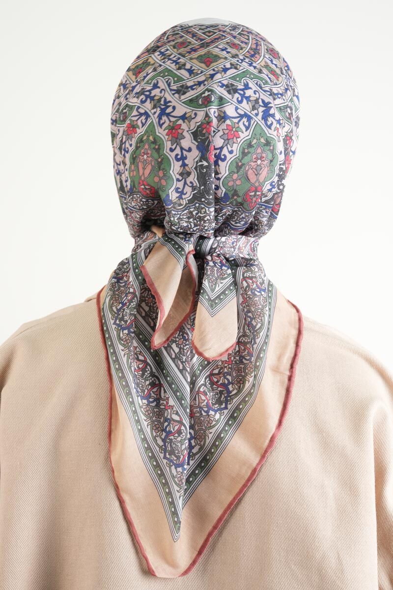Etnik Desen Soft Eşarp - Bej - 3