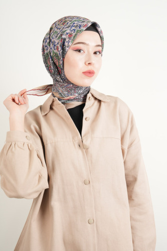 Etnik Desen Soft Eşarp - Bej - 03Kız Kulesi Teks