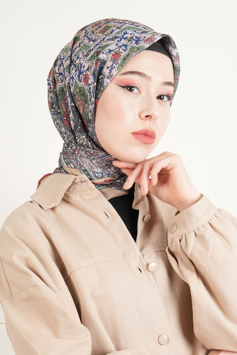 Etnik Desen Soft Eşarp - Bej - 2