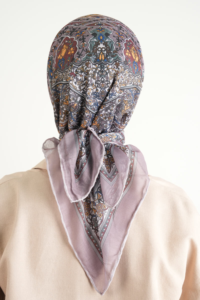 Etnik Desen Soft Eşarp - Koyu Vizon - 3