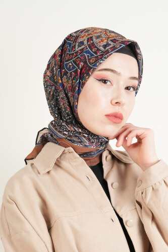 Etnik Desen Soft Eşarp - Safran - 03Kız Kulesi Teks