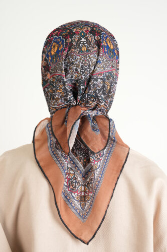 Etnik Desen Soft Eşarp - Safran - 3