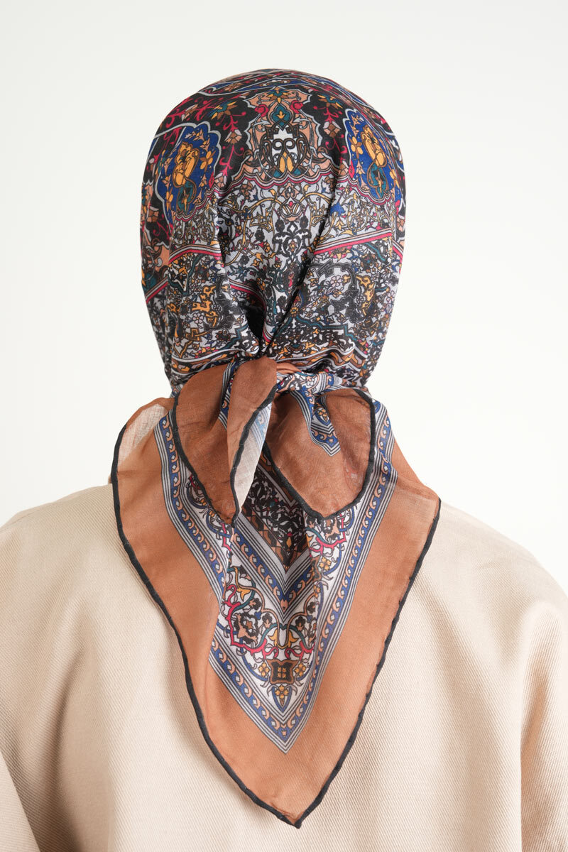 Etnik Desen Soft Eşarp - Safran - 3
