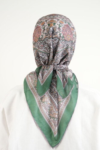 Etnik Desen Soft Eşarp - Yeşil - 3