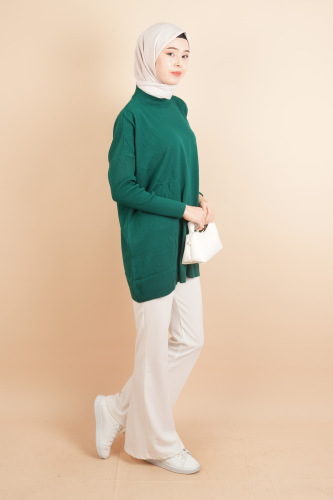 Fitil Kol Yarım Balıkçı Yarasa Kol Kazak Zümrüt - 3