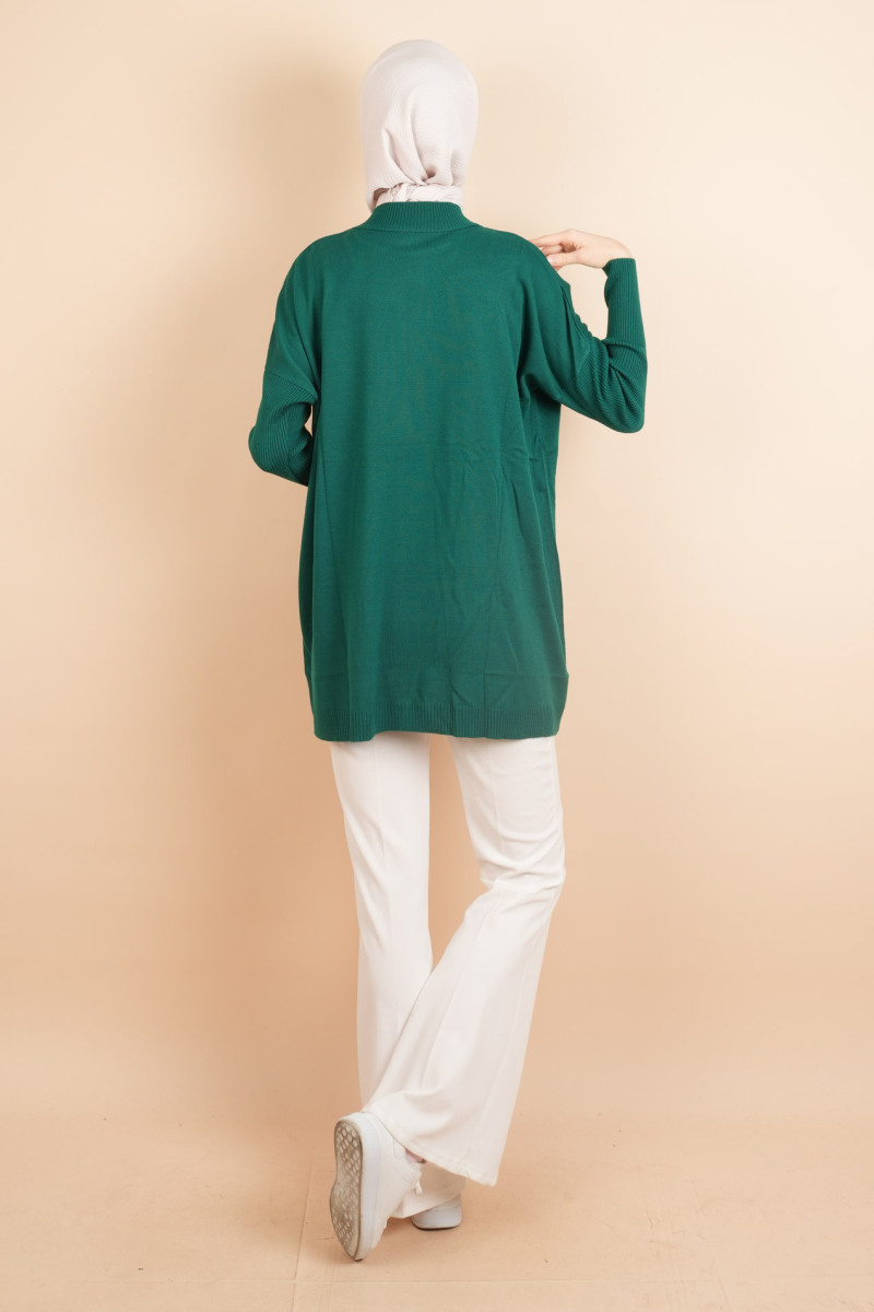 Fitil Kol Yarım Balıkçı Yarasa Kol Kazak Zümrüt - 4