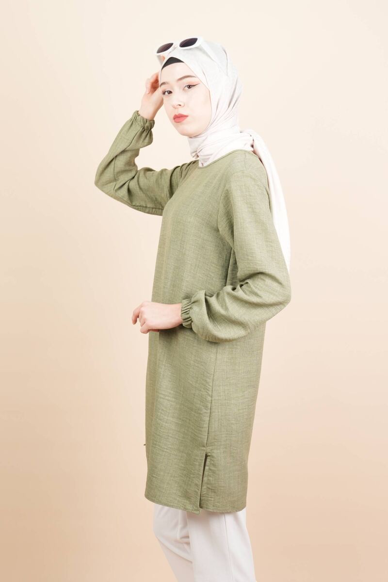 Keten Tunik Model Karma Jenna Açık Yeşil - 2