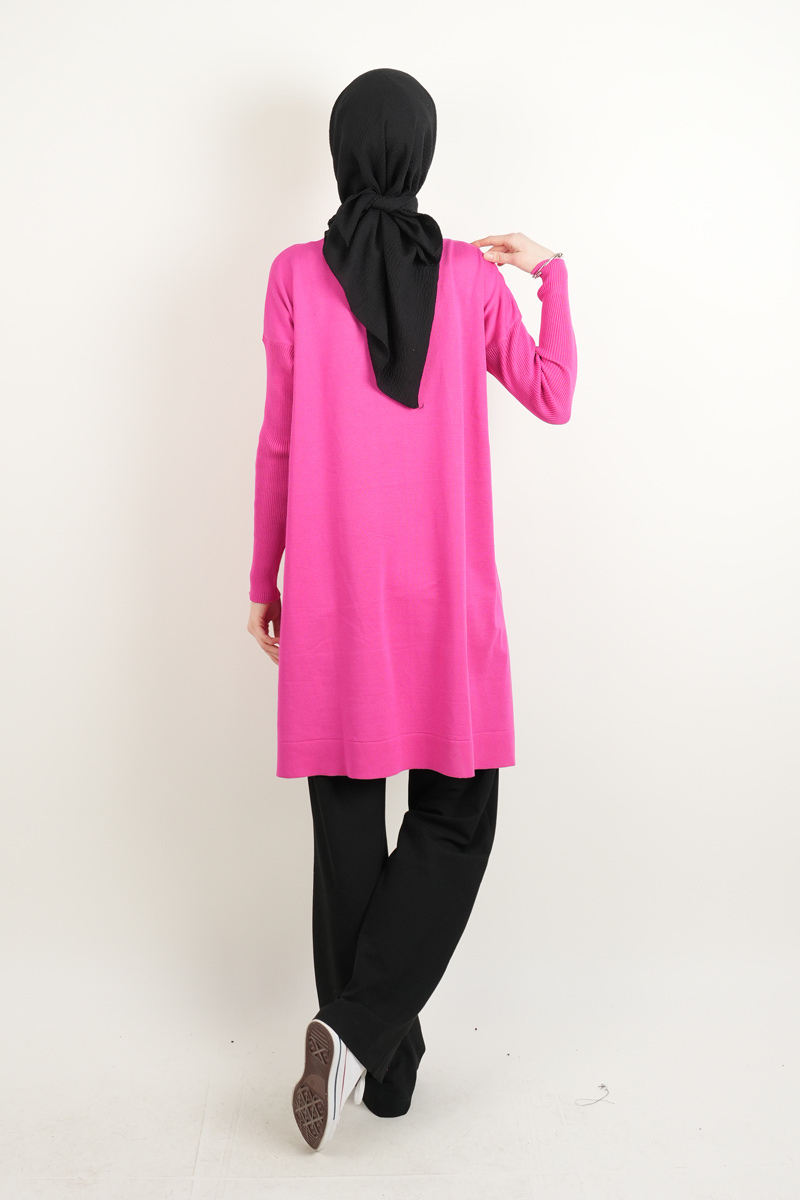 Merserize Tunik Vivo Ortası Dikişli Tunik Pembe - 3