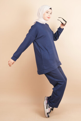 Oysh Spor Bayan Tesettür 2 li Kombin Takım Lacivert 
