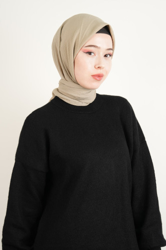 Pamuk Eşarp Mio Caz - Açık Bej - 03Kız Kulesi Teks