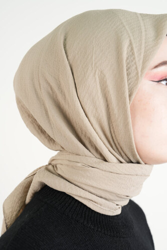 Pamuk Eşarp Mio Caz - Açık Bej - 3