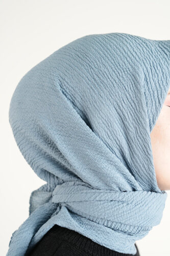 Pamuk Eşarp Mio Caz - Açık Mavi - 3