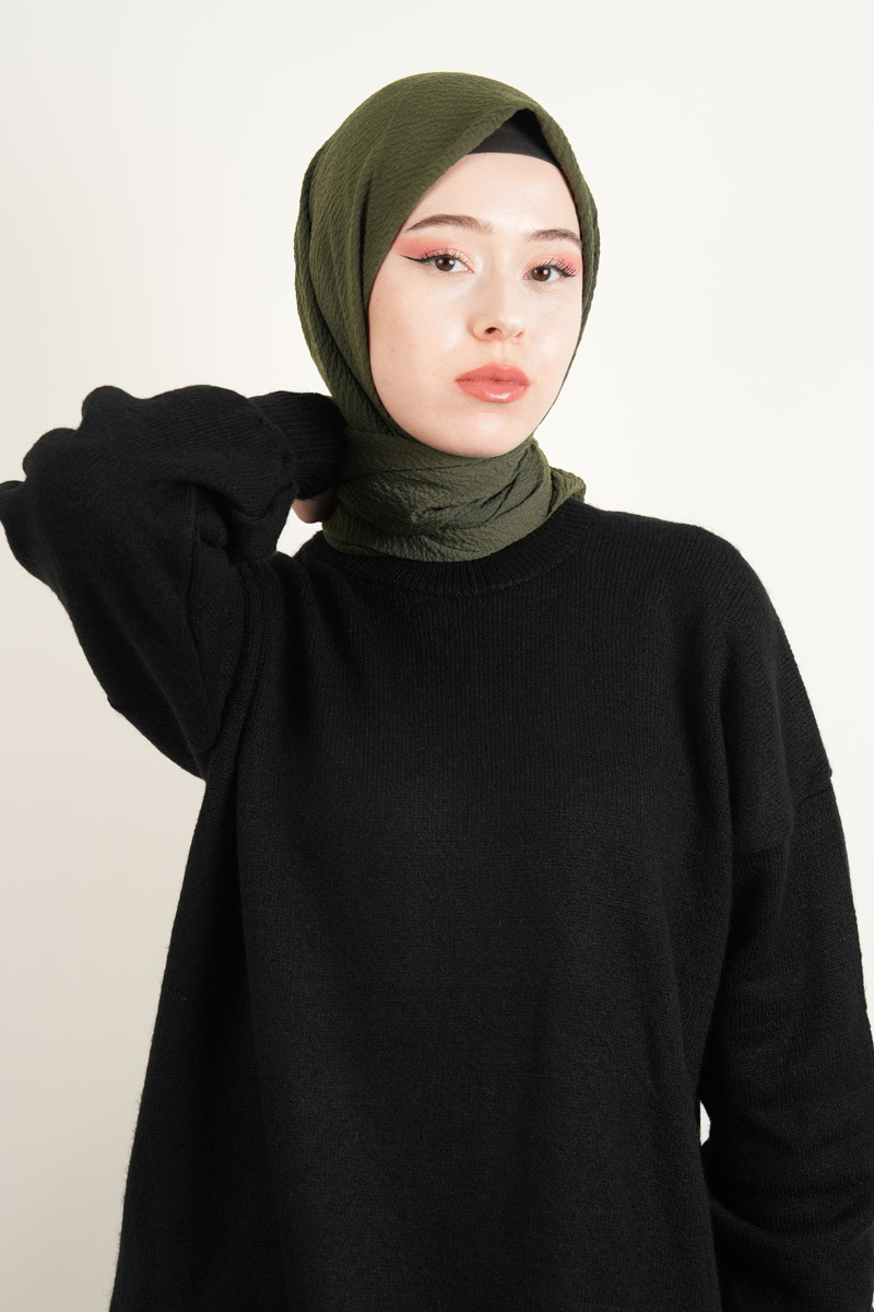 Pamuk Eşarp Mio Caz - Haki - 1