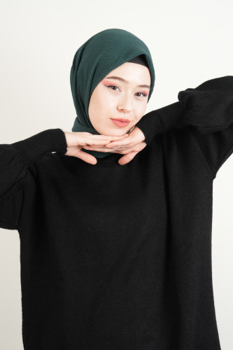 Pamuk Eşarp Mio Caz - Koyu Mint Yeşili 