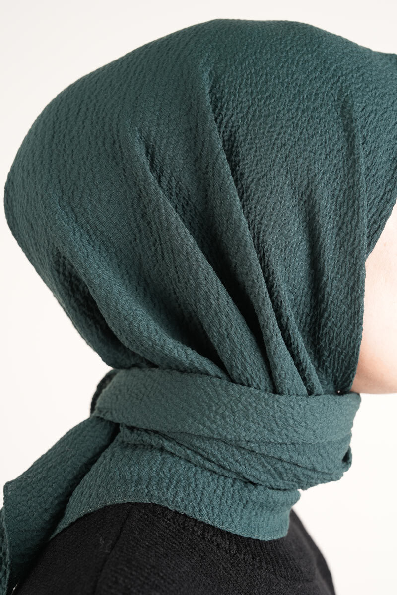 Pamuk Eşarp Mio Caz - Koyu Mint Yeşili - 3