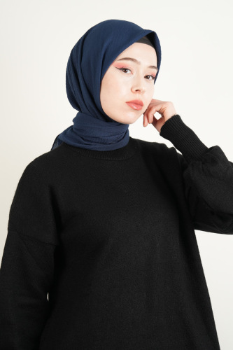 Pamuk Eşarp Mio Caz - Lacivert - 03Kız Kulesi Teks (1)