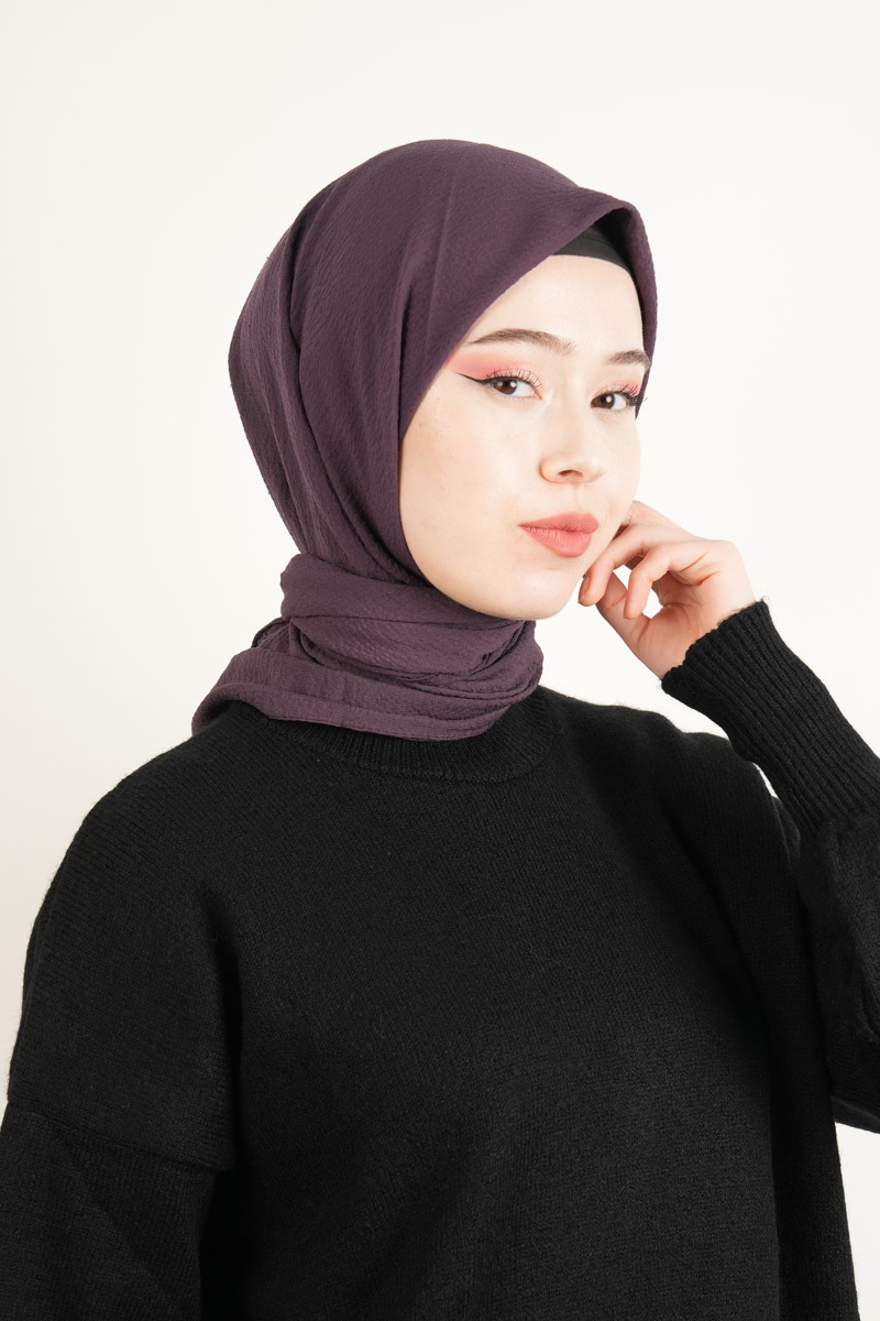 Pamuk Eşarp Mio Caz - Mürdüm - 2