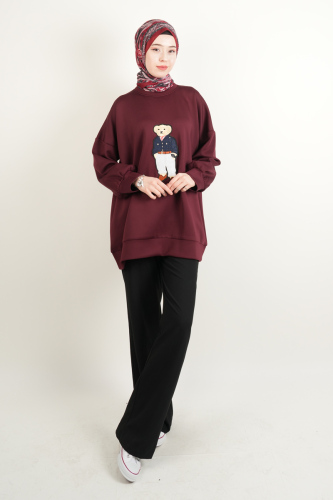 Scuba Tunik Ön Bukre Bear Tunik Bordo 
