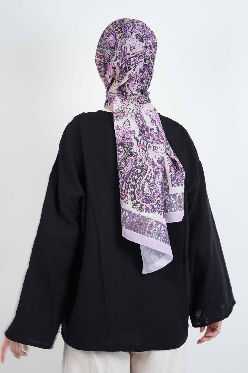 Tesetttür Ceket Tek Bağcıklı Müslin Kimono Ceket Siyah - 4