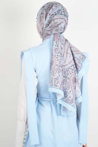 Tesettür Blazer Takım Omuz Tasarım Yelekli Blazer İkili Takım Mavi - 3