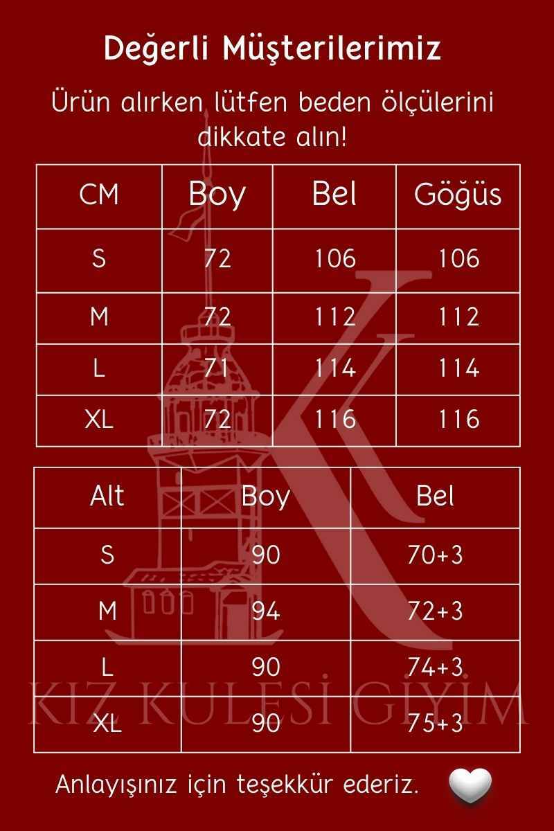 Tesettür Duble Krep Takım Ön Açık Etekli 2 li Takım Siyah - 5