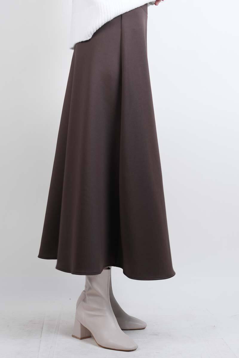 Tesettür Etek Mevlana Kloş Scuba Etek Kahverengi - 2