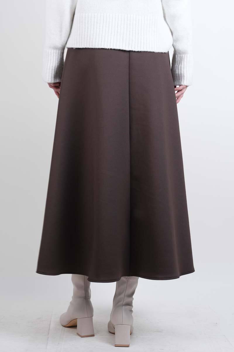 Tesettür Etek Mevlana Kloş Scuba Etek Kahverengi - 3