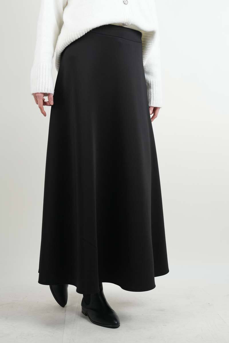 Tesettür Etek Mevlana Kloş Scuba Etek Siyah - 3