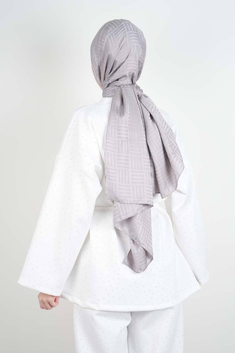 Tesettür Takım Bel İpli Full Taş Detay Scuba İkili Takım Beyaz - 3