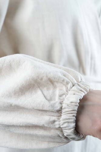 Tesettür Takım Bel Kuşaklı Keten 2'li Takım Krem - 5