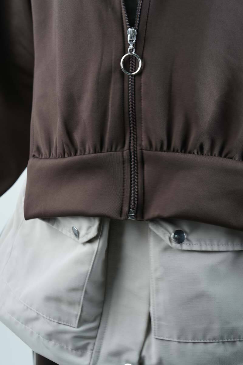 Tesettür Takım Çift Kapak Kapüşonlu Trenç İkili Takım Krem - 5