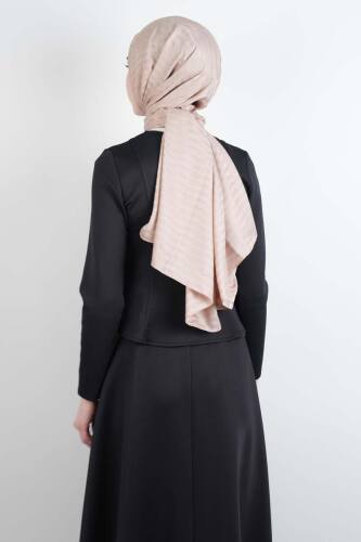 Tesettür Takım Çift Zımbalı Bel Oturtmalı Scuba Etekli Takım Siyah - 4