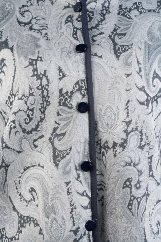 Tesettür Takım Üst Ceket Desenli Scuba Etekli İkili Takım Lacivert - 5