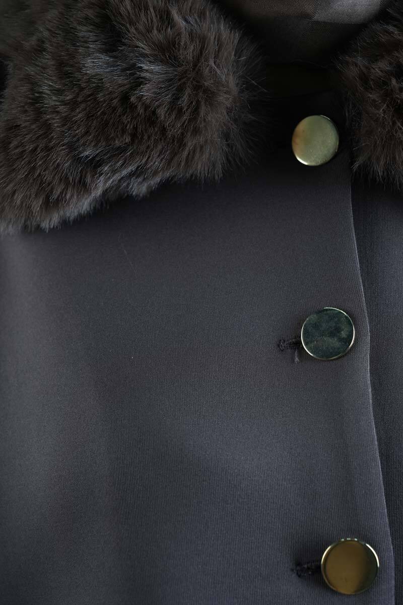 Tesettür Takım Yaka Kürklü Kısa ceketli Etekli Takım Kahverengi - 5