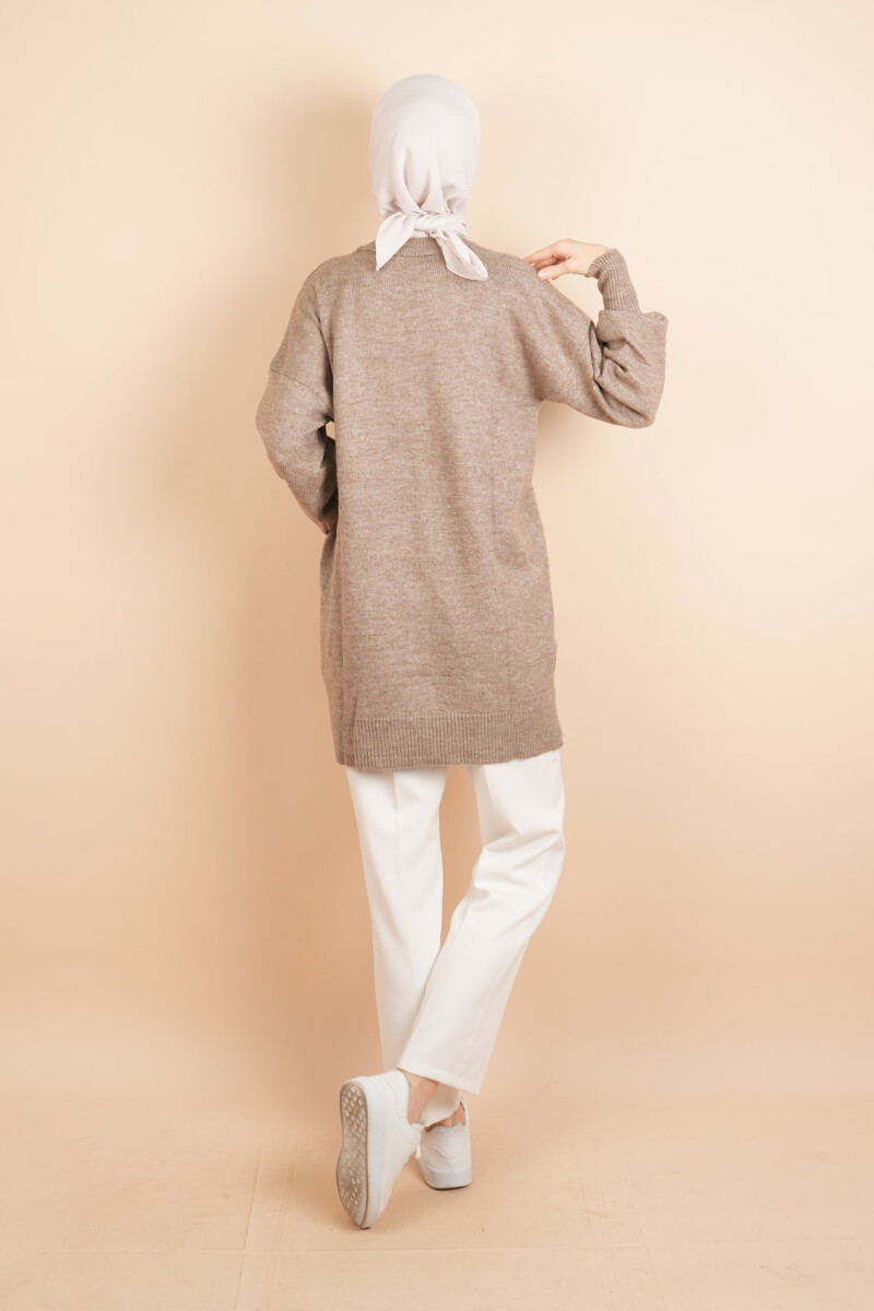 Yumoş Tesettür Tunik Basic Düz Tunik Kahverengi - 4