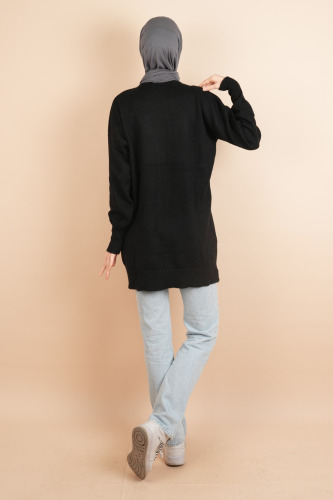 Yumoş Tesettür Tunik Basic Düz Tunik Siyah - 4