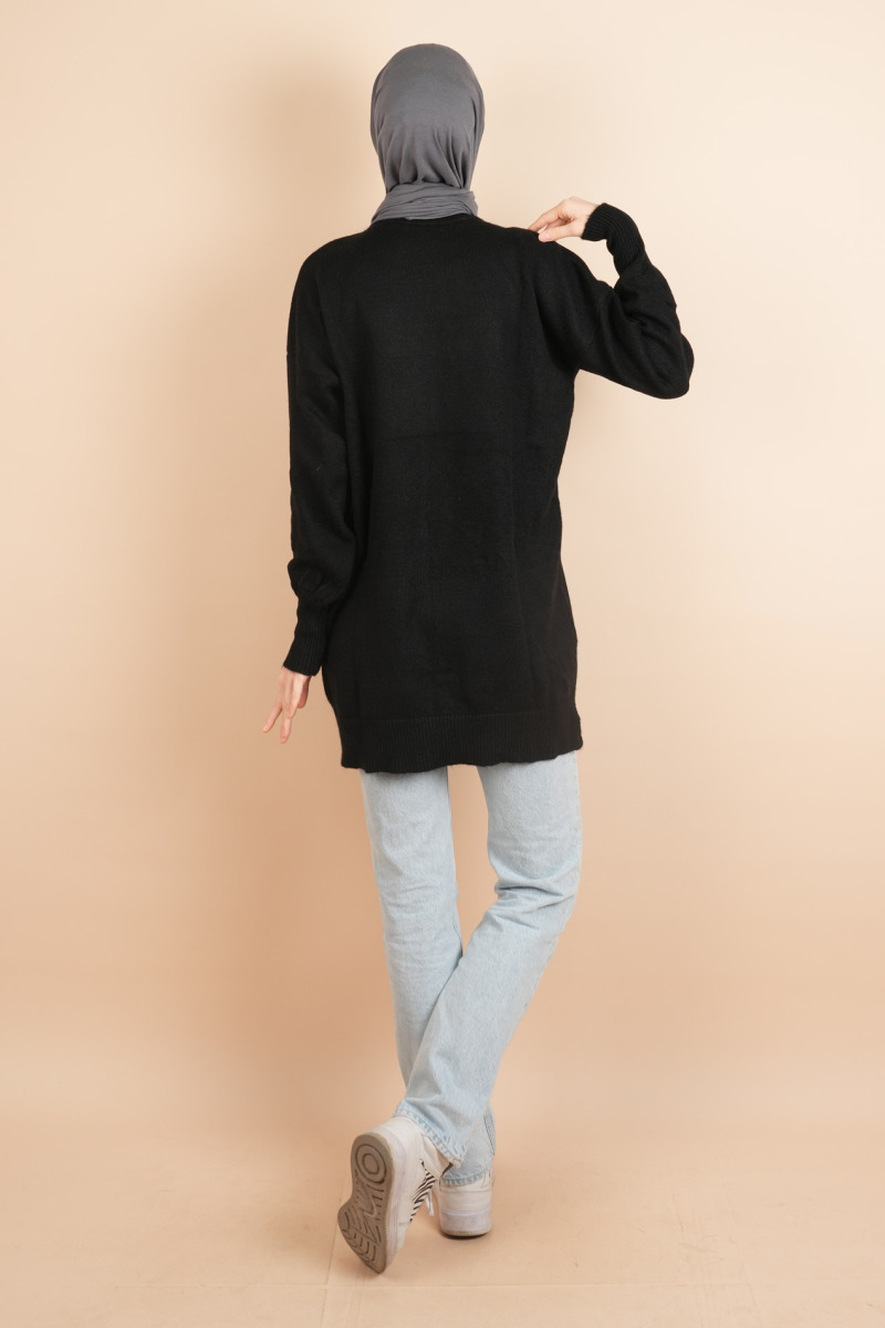 Yumoş Tesettür Tunik Basic Düz Tunik Siyah - 4
